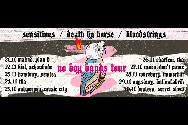 The Sensitives / Death By Horse / The Bloodstrings announce EU tour