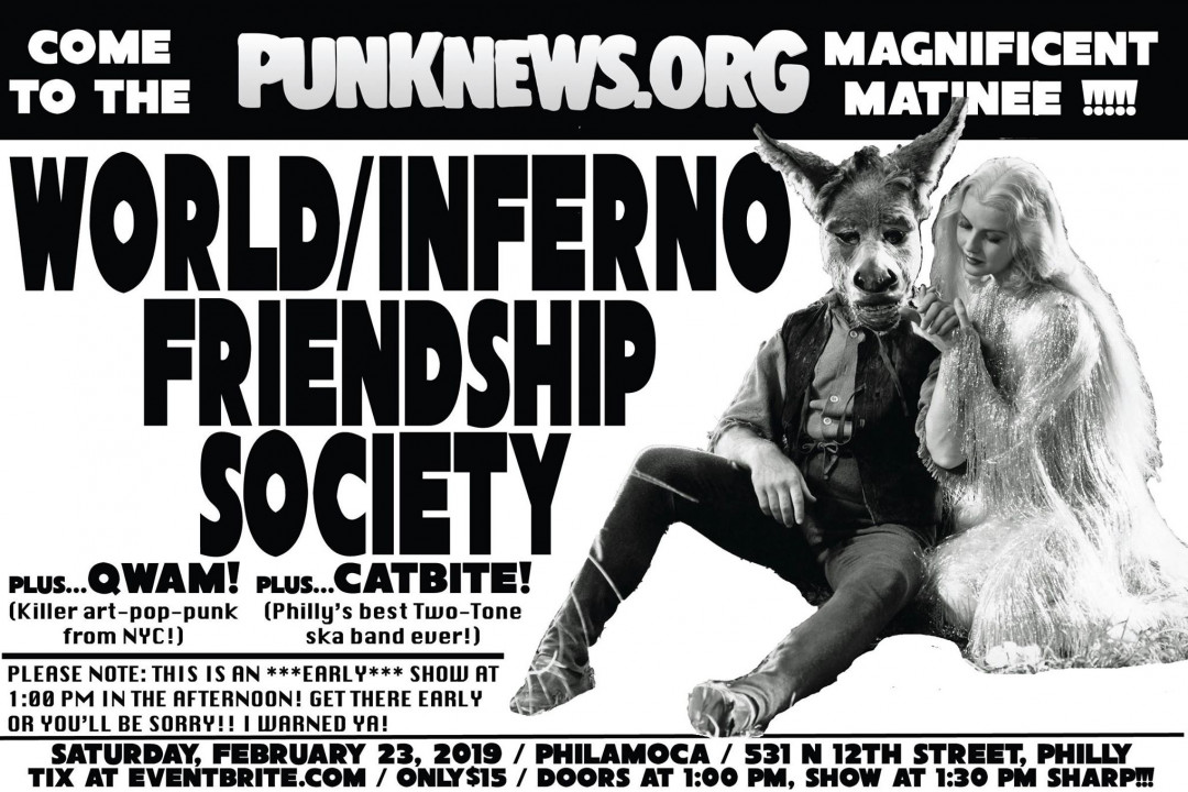 Catbite to open for World/Inferno at the Magnificent Matinee on Feb 23 in Philly!