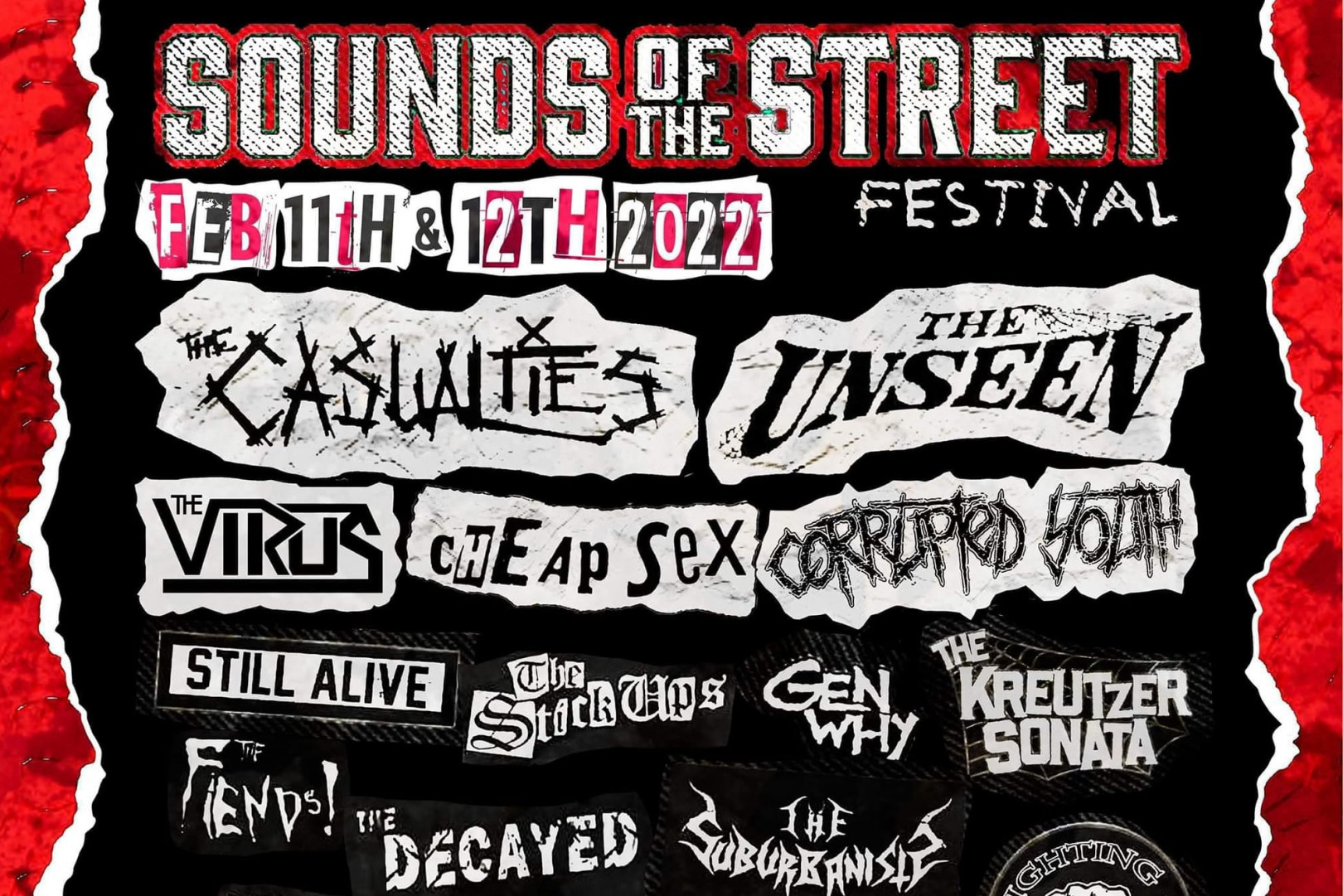 Unseen, Cheap Sex, The Casualties to Play Sounds of the Street Festival