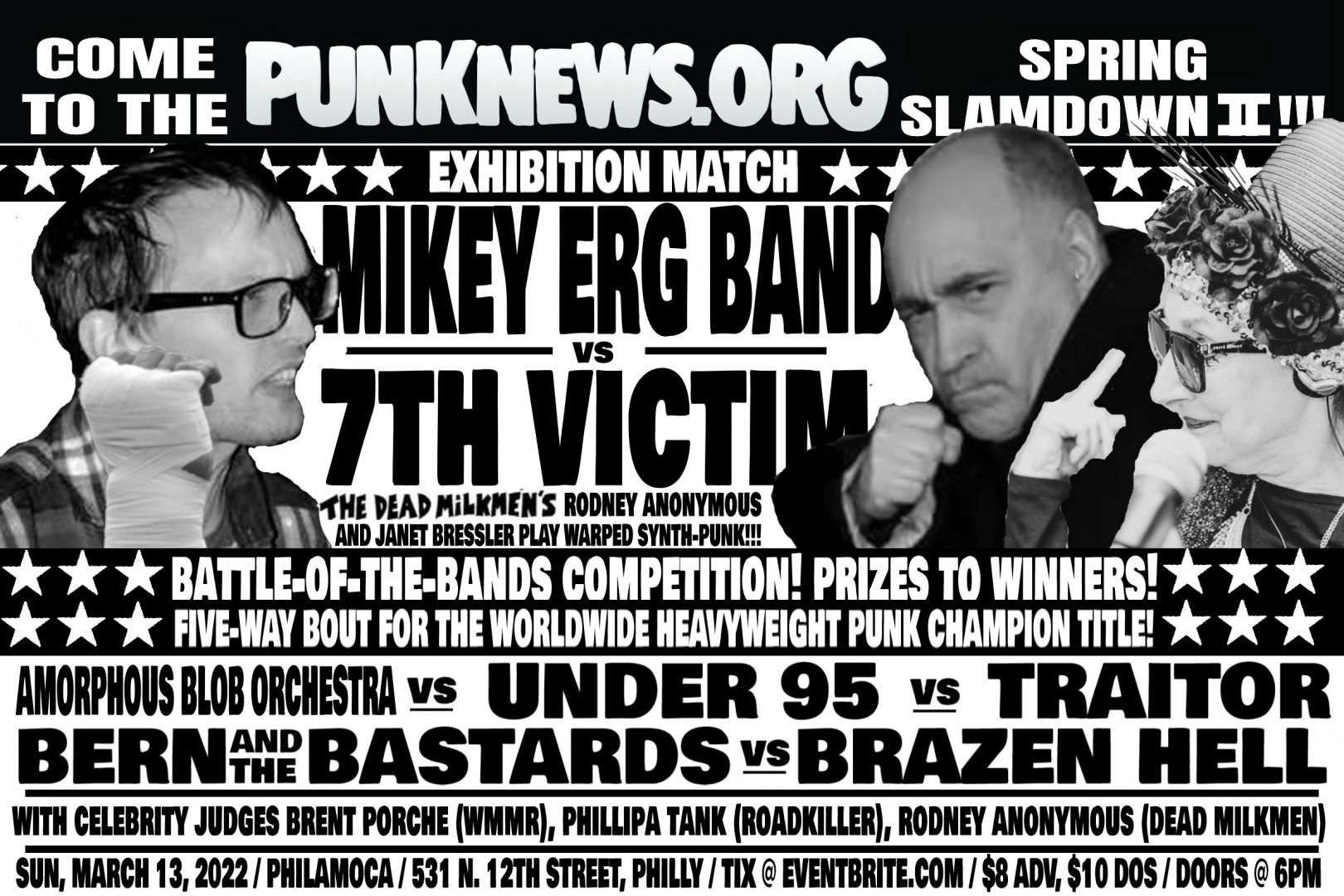 Mikey Erg Band and Rodney Anonymous' 7th Victim to headline Spring Slamdown 2 in Philly on March 13!