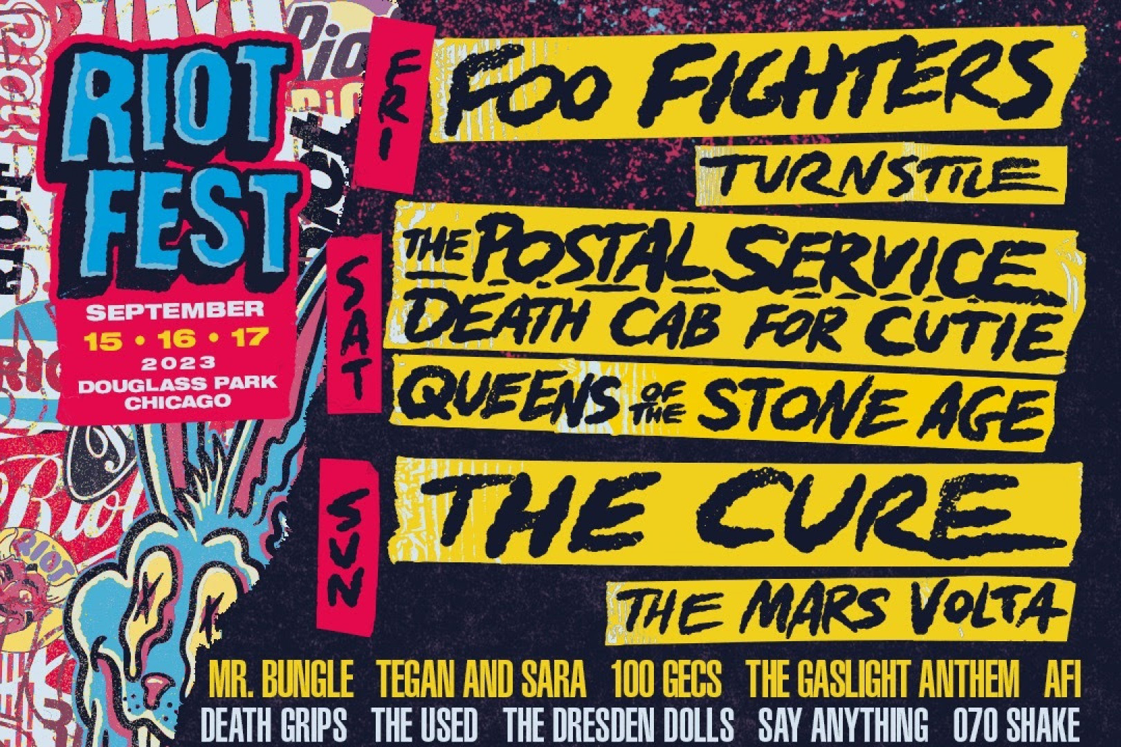 Steve Ignorant, Screaming Females, Cure, AFI, Drain, P-Funk, Gaslight Anthem, to play Riot Fest