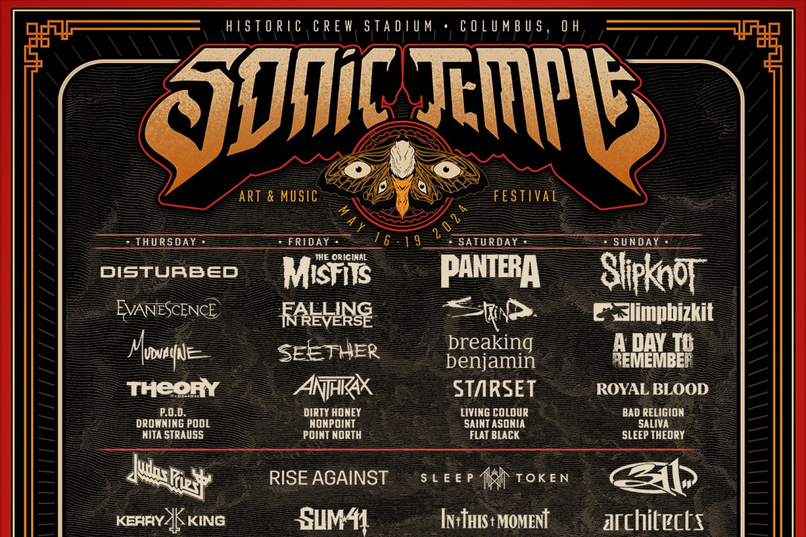 Misfits, Judas Priest, Kerry King, Chats, Chisel, Rise Against, L7 to play Sonic Temple