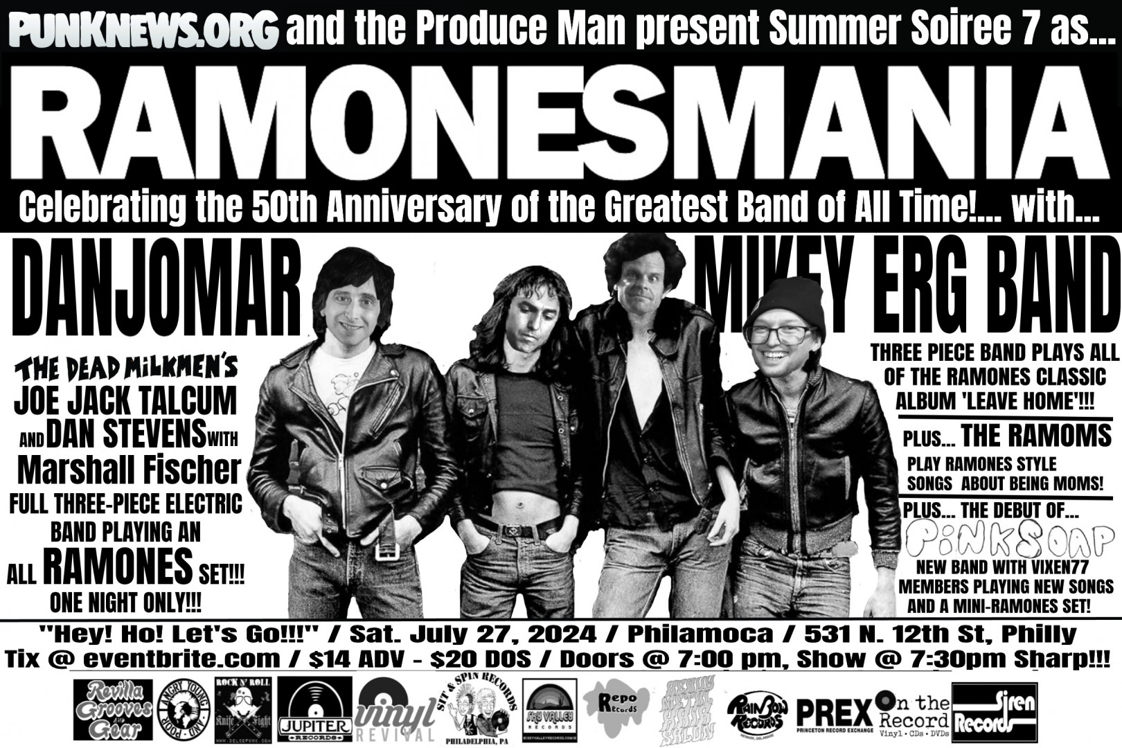 Surprise! The full MIKEY ERG BAND plays Ramonesmania in Philly! PLUS Pink Soap makes their debut!