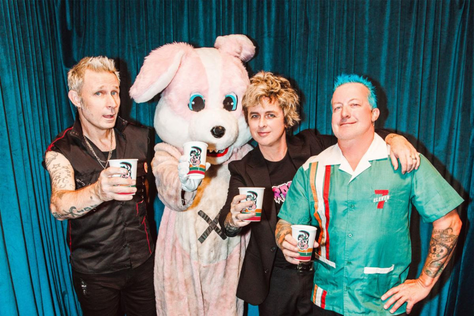 Green Day and 7-11 team up to sell coffee and they also want you to get a 7-11 tattoo