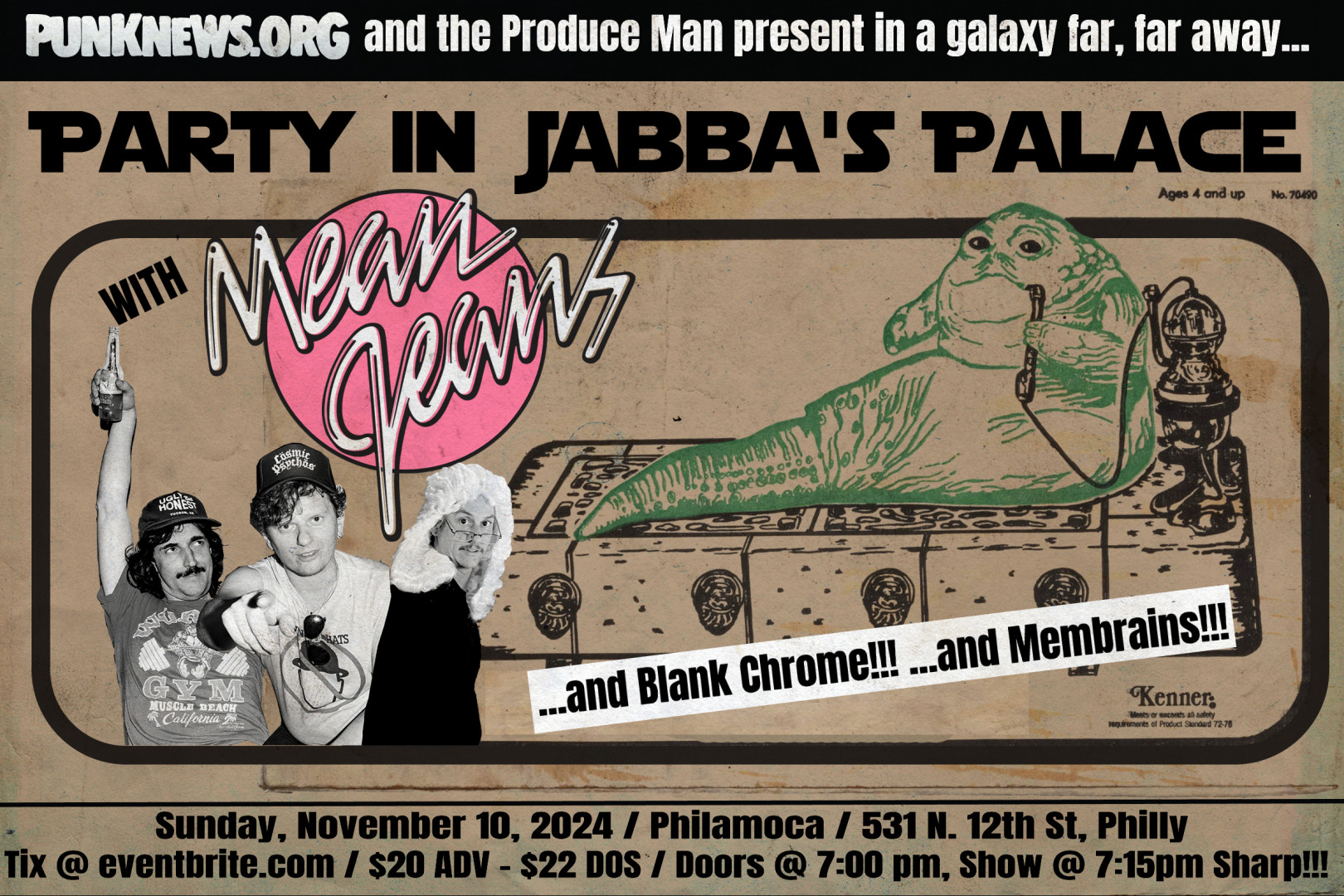 Membrains to play Party in Jabba's palace with Mean Jeans and Blank Chrome on Nov 10 in Philly!